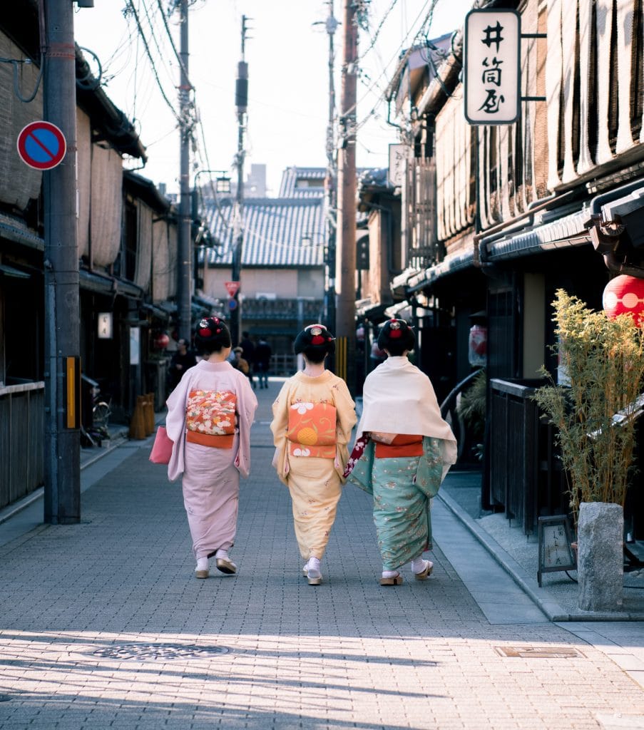 Ladies Wearing Kimono as Part of the Japanese Customs and Traditions